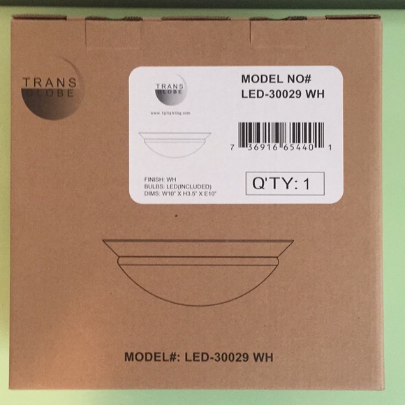 NIB Trans Globe lighting Walsh 10" Flushmount - Picture 2 of 4